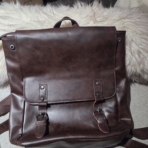 Brown Leather Backpack